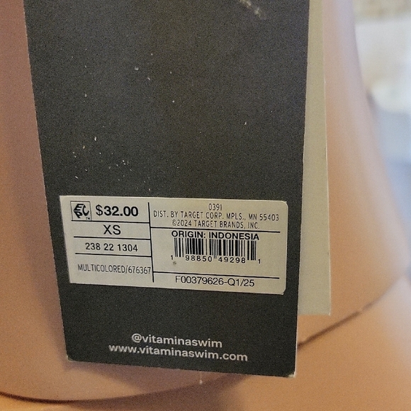 Vitamin A Sustainable Swimwear Orange and Blue Halter Bikini Top Size XS - Picture 12 of 16